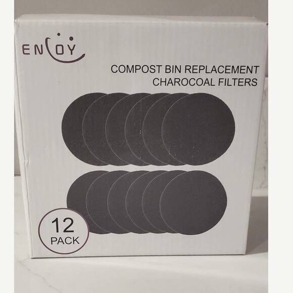 Compost Bin Replacement Charcoal Filters 6.7” Set of 12 - Picture 1 of 6